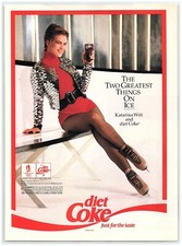 PRINT AD, 1992 Diet Coke Katarina Witt Greatest Thing Ice Figure Skater Fishnet picture