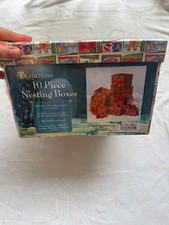 Vintage Traditions Christmas 10 Piece Nesting Gift Boxes Set Sealed Holiday picture