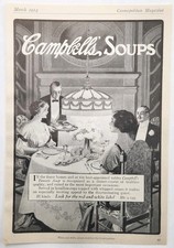 1914 Campbell's Soup Dinner Table Scene Original Print Ad 1910's picture