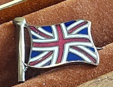 Vintage Waving Union Flag Brooch/Pin Gilded picture