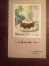 1929 HOSTESS CAKE Cook Book 'FIFTY QUICK DESSERTS by ALICE ADAMS PROCTOR picture