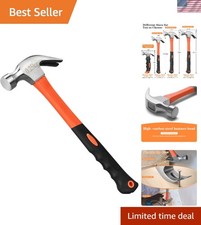 Versatile 8oz Claw Hammer with Smooth Face & Ergonomic Grip - Orange Finish picture