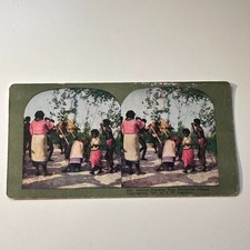 Natives Planting Rice Philippine Village Antique Stereoview Card 5H6-5 picture
