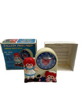 Vintage 1974 Janex Raggedy Ann Andy Wind Up Kids Alarm Clock Toy Retro Repair picture