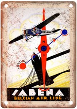 Vintage Sabena Belgian Air Line 1930 Travel Poster Retro Look Sign T1516 picture