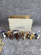 1960's Hartland Plastics SET OF 6 Horses & Riders Hats Dealer Store Display Box picture