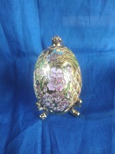 Jeweled Ornamental Egg with Stand, Gold Tone picture