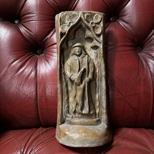 St Roch Patron of Dogs Plaque Hank Schlau Handmade Plaster Relief Saint Art Rare picture