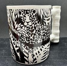 VTG Royal Crown Arnart Leopard Safari Ceramic Mug Bamboo Handle Design picture