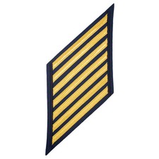 Coast Guard CPO Hash Marks: Gold Lace on Blue - Set of 7 (READ THE DESCRIPTION) picture