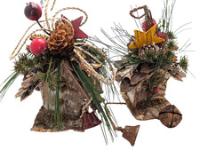 Unique Creations Birdhouses Set of 2 Holiday Ornaments Home Decor Wooden Forest picture
