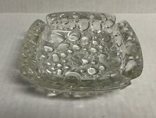 Vintage Libby Glass Clear MCM Textured Pebble Heavy Glass Ashtray picture