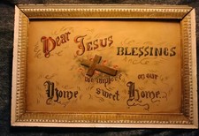  Vintage American Jesus Love Devotion Hand painted Sacred Painting On Paper Home picture