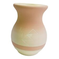 Vintage Eaglehawk Sioux Indian Native American Pottery Vase Pink Ombre Signed picture