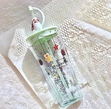 NEW Starbucks China Christmas Gift Winter Double Layers Glass Cup Tumbler- picture