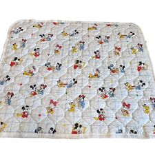 Vintage Dundee Disney Baby Quilted Crib Blanket Minnie Mickey Mouse Donald Daisy picture