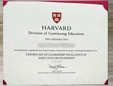 Harvard DCE Signed Original Certificate of Leadership Excellence picture