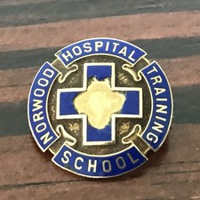 14k Solid Gold NORWOOD HOSPITAL TRAINING SCHOOL Brooch 3.55g Read Description picture