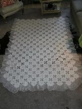 Stunning Heirloom hand Crochet Spin Wheel Coverlet Bedspread 96