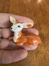 Hand Painted Vintage Mid Century Porcelain Miniature Deer Fawn Doe Figurine 2” picture