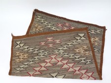 Vintage Hand Woven Navajo Native American Eye Dazzler Wool Rug 47.5