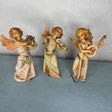 3 Fontanini Angels Italy Playing Instruments 362 363 364 Lyre Violin Mandolin picture