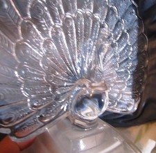 Cristal D'Arques France Lead Crystal Glass Peacock Figurine Heavy 8” x 6.5” picture