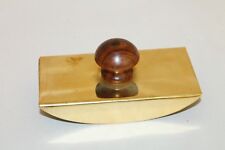 Antique Style Wood & Brass Dip Pen Writing Ink Rocking Blotter #1 picture