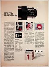 Vivitar Series 1 35-85mm f2.8 Variable Focusing Lens 1976 Print Ad picture