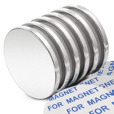 6 Pack Strong Disc Magnets with Adhesive Backing 32mm Diameter High Strength picture