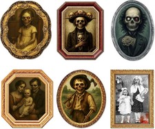 3D Changing Face Moving Portrait Frames 6 Pack Wall Decor | Indoor Scary Haunted picture