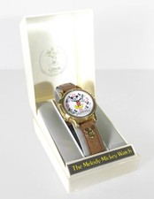 Vintage Lorus Quartz Mickey Mouse 8 Song Musical Watch w/ Original Box (1980's) picture