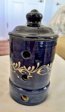 Vintage Pierced Ceramic Incense Potpourri Tea Light Holder • Thailand 6.5” picture