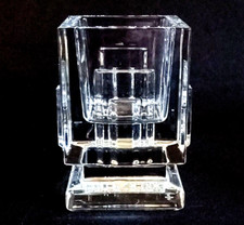 WATERFORD METROPOLITAIN VOTIVE CANDLE, Cut Lead Crystal, Art Deco, IRELAND picture