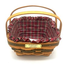 1993 Longaberger Christmas Collection Bayberry Basket, Plaid and Plastic Liner picture