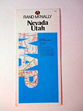 Rand McNally Nevada Utah 1980s Folding Road Map w/ Cities Vintage picture