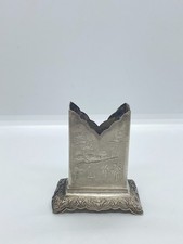 Rare Antique Vietnamese 0.900 Silver Holder Indochina Hand Engraved V.H picture