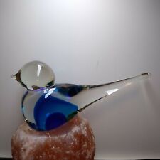 Art Glass Tricolor Blue Bird Czechoslovakian Bohemian Six Inch picture