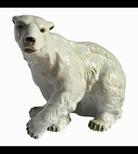 🧊 RARE XL Royal Dux Bohemia Porcelain Polar Bear #398 – Mid 20th Cent/czech picture