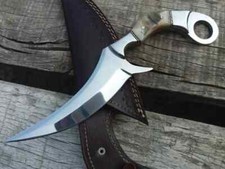 Handmade D2 steel Karambit Knife With Ram Horn Handle Survival Knife With Sheath picture