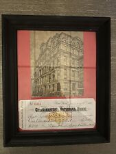 1900’s Bank Check New York Continental National Bank Framed And Display Ready picture