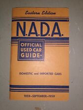 VINTAGE N.A.D.A. OFFICIAL USED CAR GUIDE Sept. 1959 picture