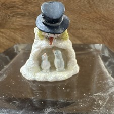 Snowman With Penguins In An Igloo figurine Ice Sculptures  by Russ Berrie picture