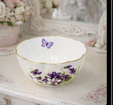 Vtg Ansley Wild Violets Cottage Core Granny Ccore  Pre Owned No Damage C picture