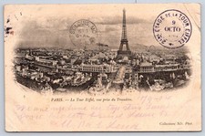 Antique France Postcard PARIS Eiffel Tower View From Trocadero 1904 picture