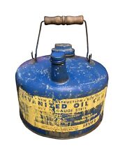 Vintage Old Eagle Galvanized Blue Gas Oil Can 1 Gallon No. 401 Steel Man Cave  picture