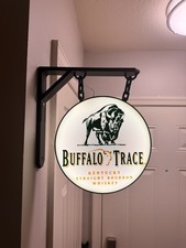Buffalo Trace Style Hanging LED Pub Sign | Double-Sided Wall Mounted Bourbon Bar picture