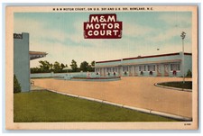 c1940's M & M Motor Court Rowland North Carolina NC Vintage Postcard picture