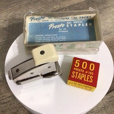 Vintage Presto No. 30 All Metal Mini Stapler with Staples picture