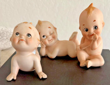 Vintage Lefton Baby Kewpie Dolls Porcelain Bisque Figurines Lot of 3 - DS31 picture
